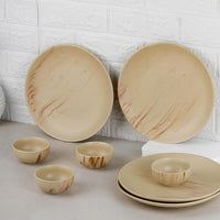 Ivory Italian Marble 21-Piece Ceramic Dinner Set (Set of 6)
