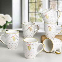 Red Polka Dot Set of 6, 250ML