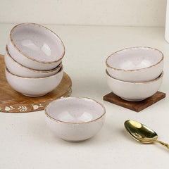 Glossy Lavender Marble Vegetable Bowl Set of 6