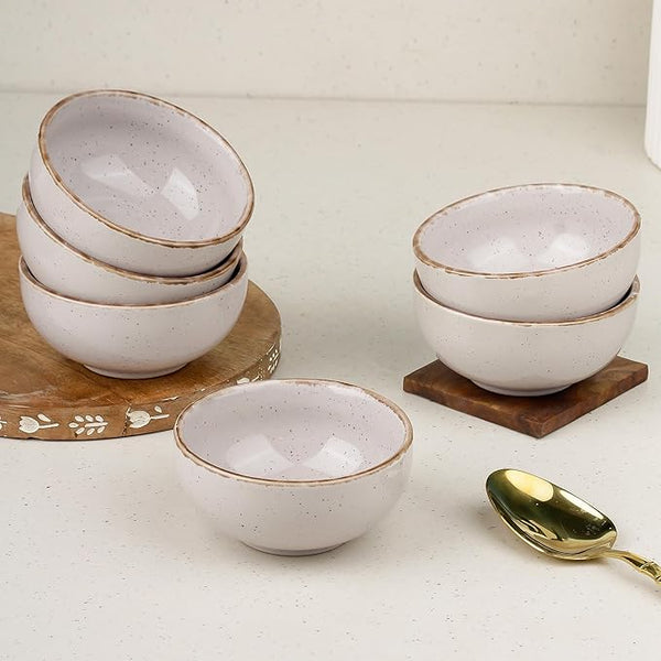 Glossy Lavender Marble Vegetable Bowl Set of 6