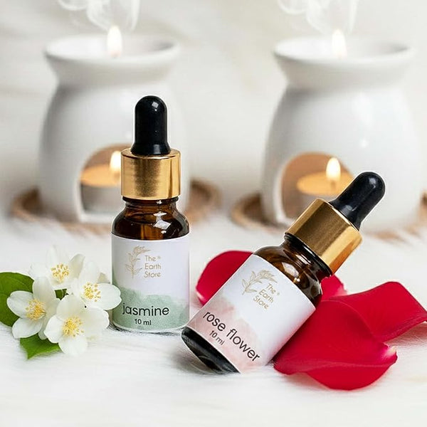 Jasmine & Rose Aroma Diffuser Oil Set (10ml Each) – Elegant Floral Duo
