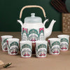 Peagal Glass Ceramic Tea Set with Kettle (6 Cups & 1 Kettle)