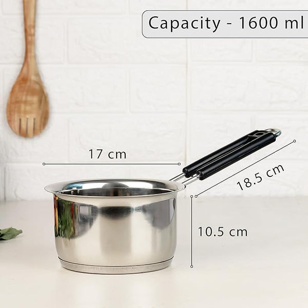 Stainless Steel Saucepan 1600ML – Heavy Gauge Sandwich Base