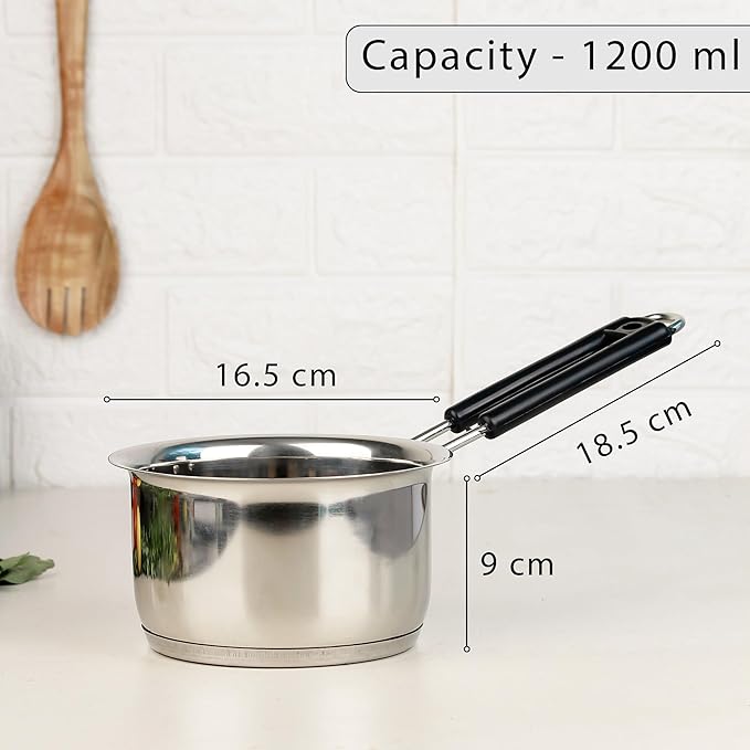 Stainless Steel Saucepan 2000ML – Heavy Gauge Sandwich Base