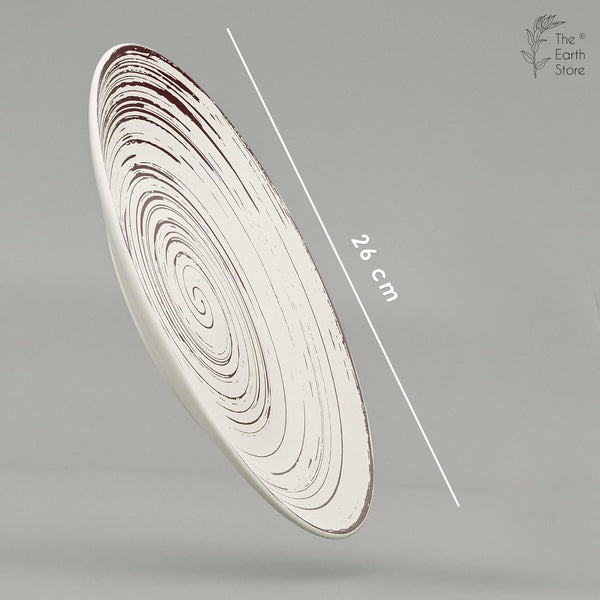 Spiral White Ceramic Dinner Set 8 Piece for Family of 4