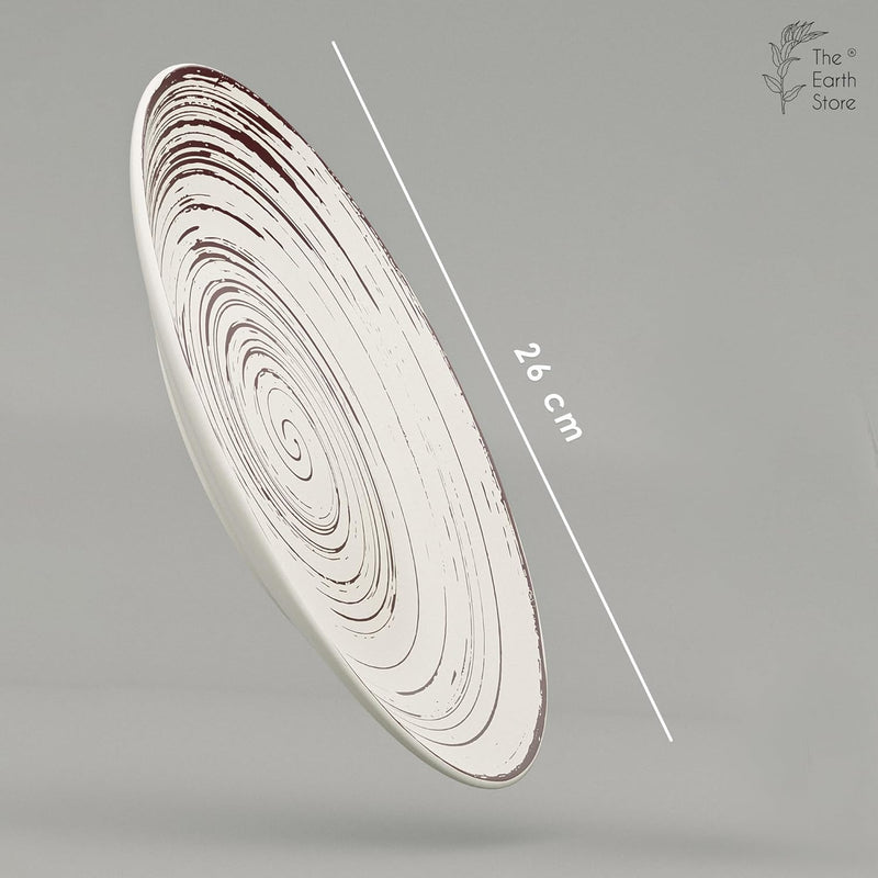Spiral White Ceramic Dinner Set 8 Piece for Family of 4