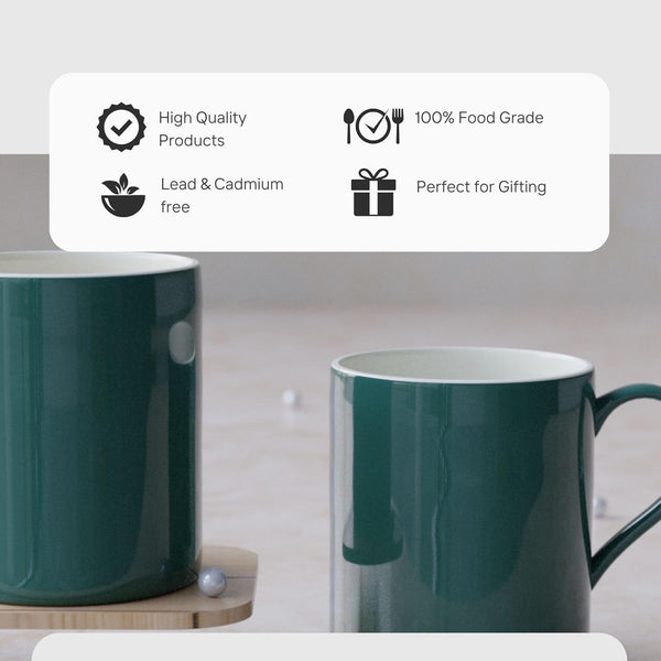 Solid Teal Coffee Mug - Set of 4