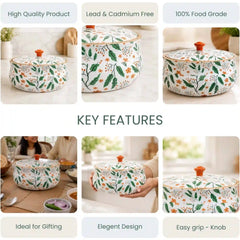 Floriva Mango Wood Roti Casserole with Lid | Handcrafted Chapati Box | 1800ML