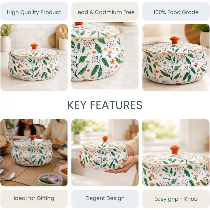 Floriva Mango Wood Roti Casserole with Lid | Handcrafted Chapati Box | 1800ML
