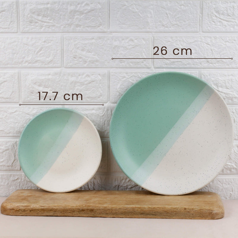 TT Green Matte 21-Piece Ceramic Dinner Set For 6