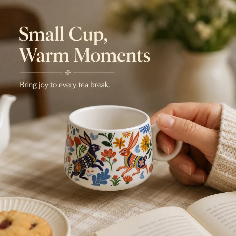 Bunny Floret Morning Tea Set: 1000ML Teapot & 6 Cups (150ML)