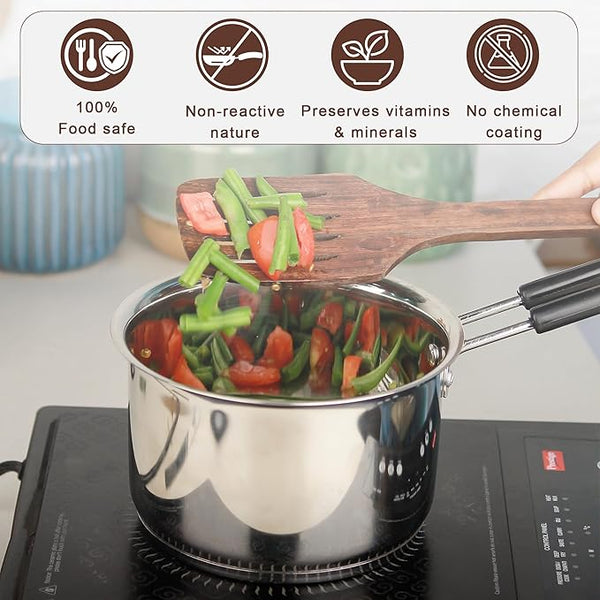 Stainless Steel Saucepan 1600ML – Heavy Gauge Sandwich Base
