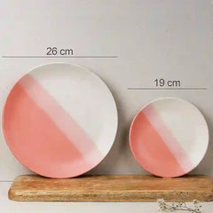 TT Pink Matte 18-Piece Ceramic Dinner Set For 6