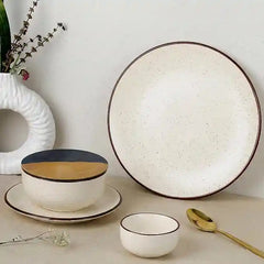 Creme Matte 30-Piece Ceramic Dinner Set For 6
