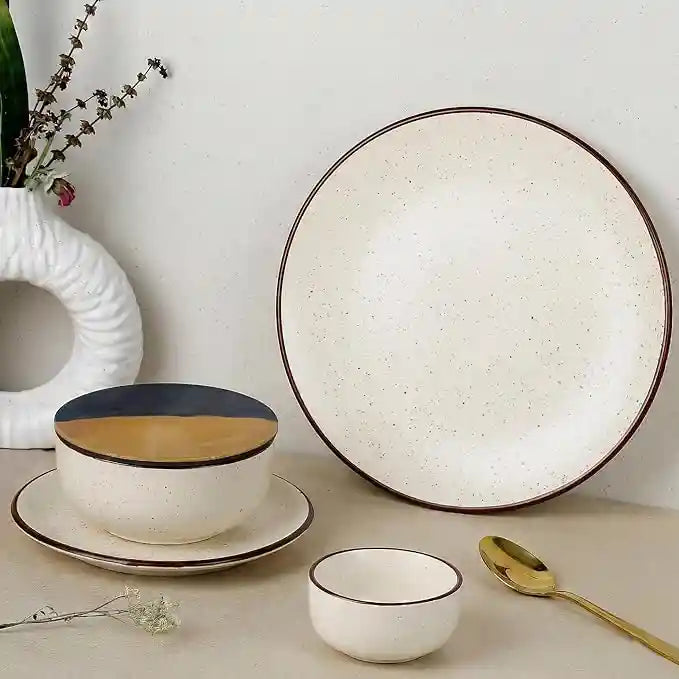 Creme Matte 30-Piece Ceramic Dinner Set For 6
