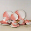 TT Pink Matte 21-Piece Ceramic Dinner Set For 6