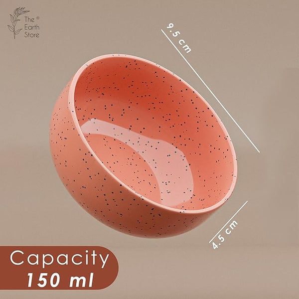 Spiral Pink Ceramic Vegetable Bowl Set of 6 (150ML)