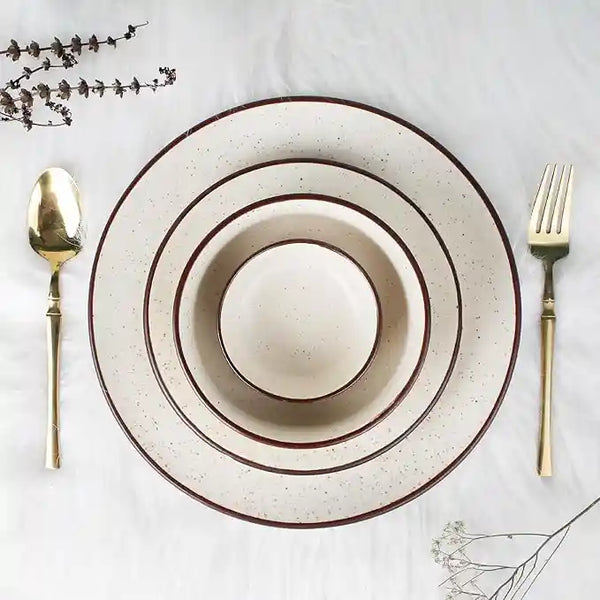 Creme Matte 21-Piece Ceramic Dinner Set For 6