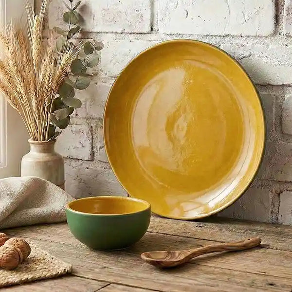 Mustard Novelle 8-Piece Ceramic Dinner Set For 4