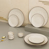Creme Matte Ceramic Dinner Set 12 Piece for Family of 4