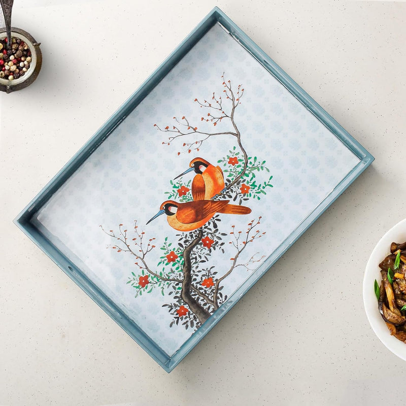 Birds Wooden Serving Tray Set of 2