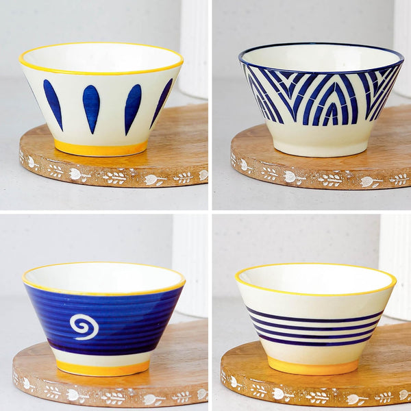Conical Bliss Ceramic Bowl Set of 4, 300ML