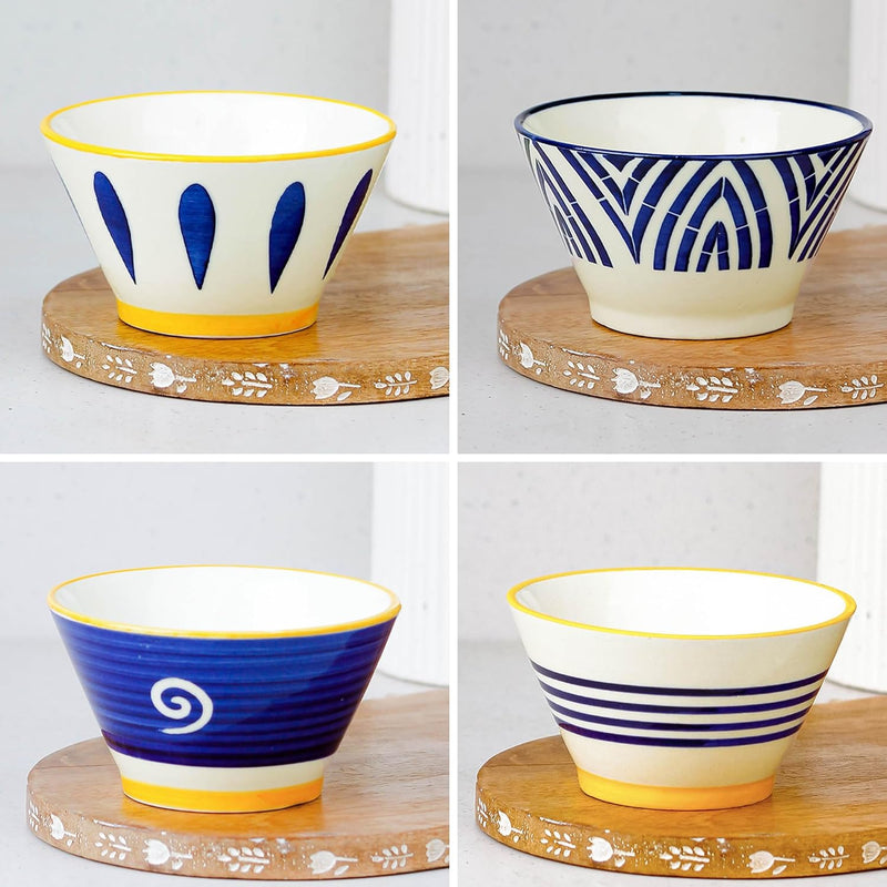 Conical Bliss Ceramic Bowl Set of 4, 300ML