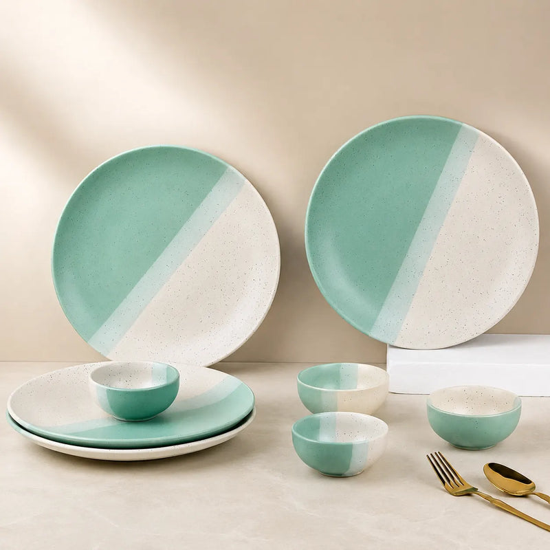TT Green Matte Ceramic Dinner Set - 8 pieces
