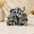 Elegant Antique Silver Elephant Family: Symbol of Unity & Prosperity