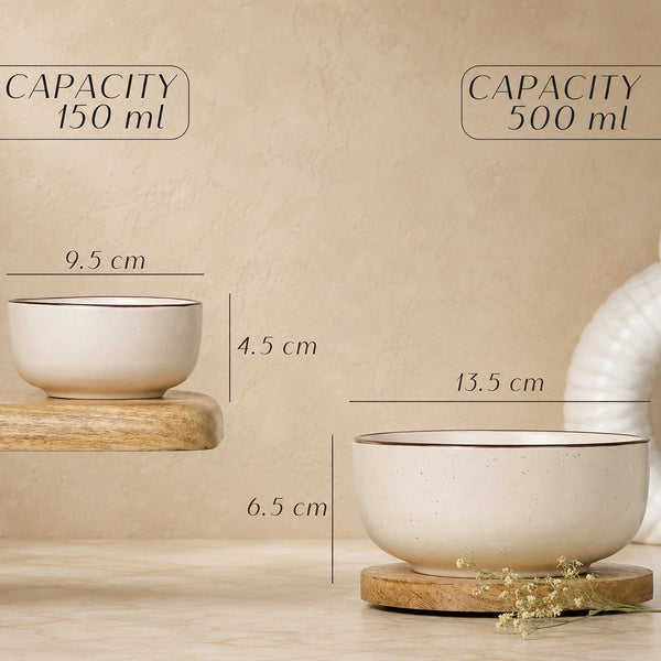 Creme Brown Handcrafted Ceramic Dinner Set - 30 Pieces
