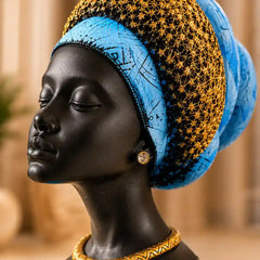 Regal Noir & Gold Sculptural Bust Duo