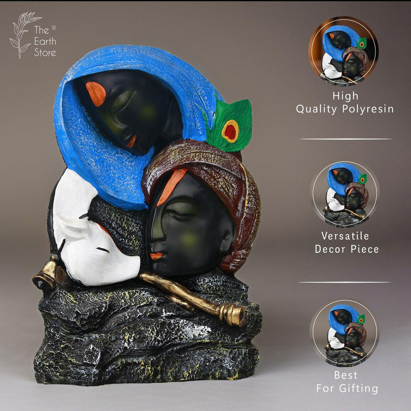 Abstract Textured Radha Krishna Statue - The Earth Store - God Statue