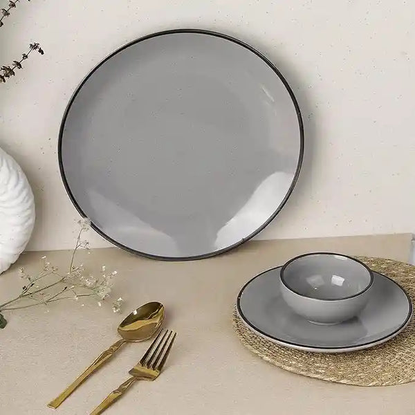 Grey Marble 18-Piece Ceramic Dinner Set For 6