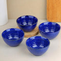 Sage Blue Spiral Ceramic Snack Bowl Set of 4 (400ML)
