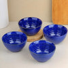 Sage Blue Spiral Ceramic Snack Bowl Set of 4 (400ML)