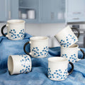 Blue Flower Ceramic Tea Cup Set of 6, 150 ML