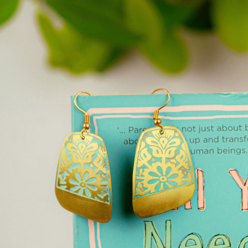 Blue Tone Rhombus Earring - The Earth Store - Fashion Accessories