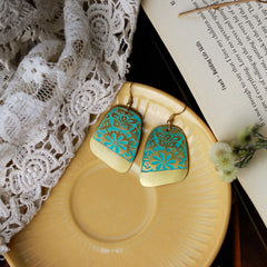 Blue Tone Rhombus Earring - The Earth Store - Fashion Accessories