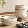 Brown Spiral Ceramic Snack Bowl Set Of 4