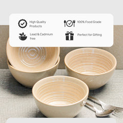 Sage Creamy Ceramic Snack Bowl Set of 4 – 400ML
