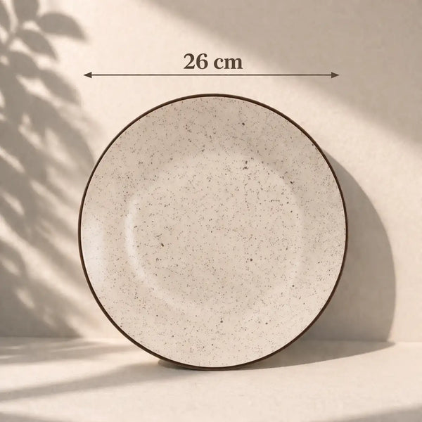 Creme Matte Ceramic Dinner Set 8 Piece for Family of 4
