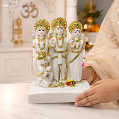 Ram Darbar Idol: Premium Glossy Marble Finish with Gold Detailing