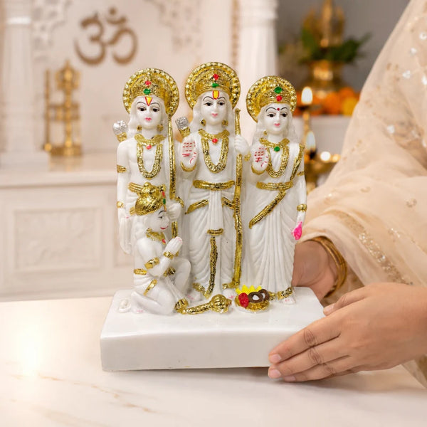 Ram Darbar Idol: Premium Glossy Marble Finish with Gold Detailing