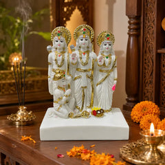 Ram Darbar Idol: Premium Glossy Marble Finish with Gold Detailing