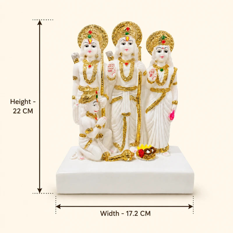 Ram Darbar Idol: Premium Glossy Marble Finish with Gold Detailing
