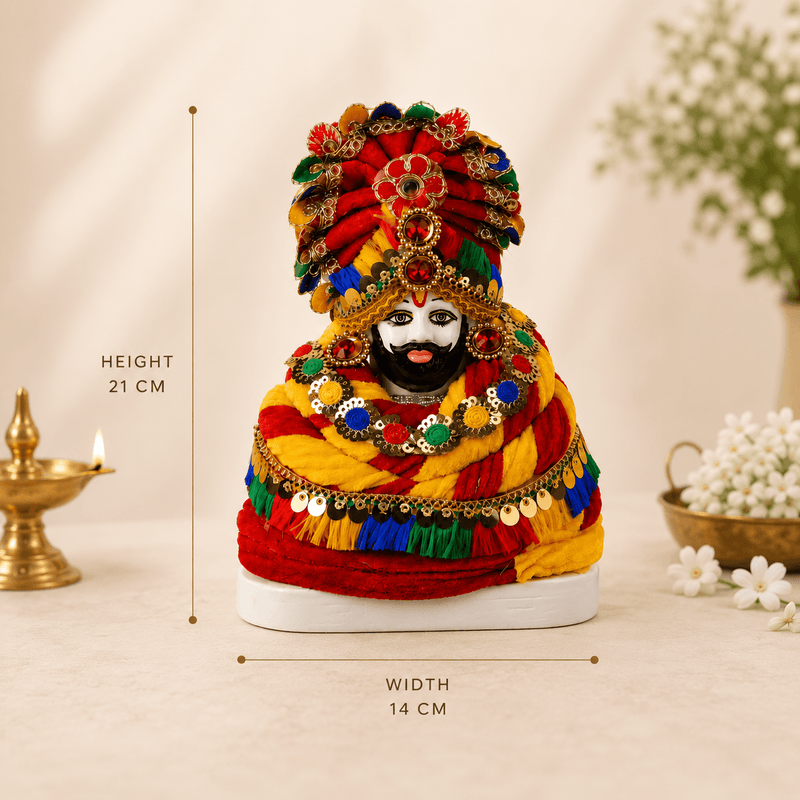 Khatu Shyam Baba Polyresin Idol for Home Temple Decor – 27 cm