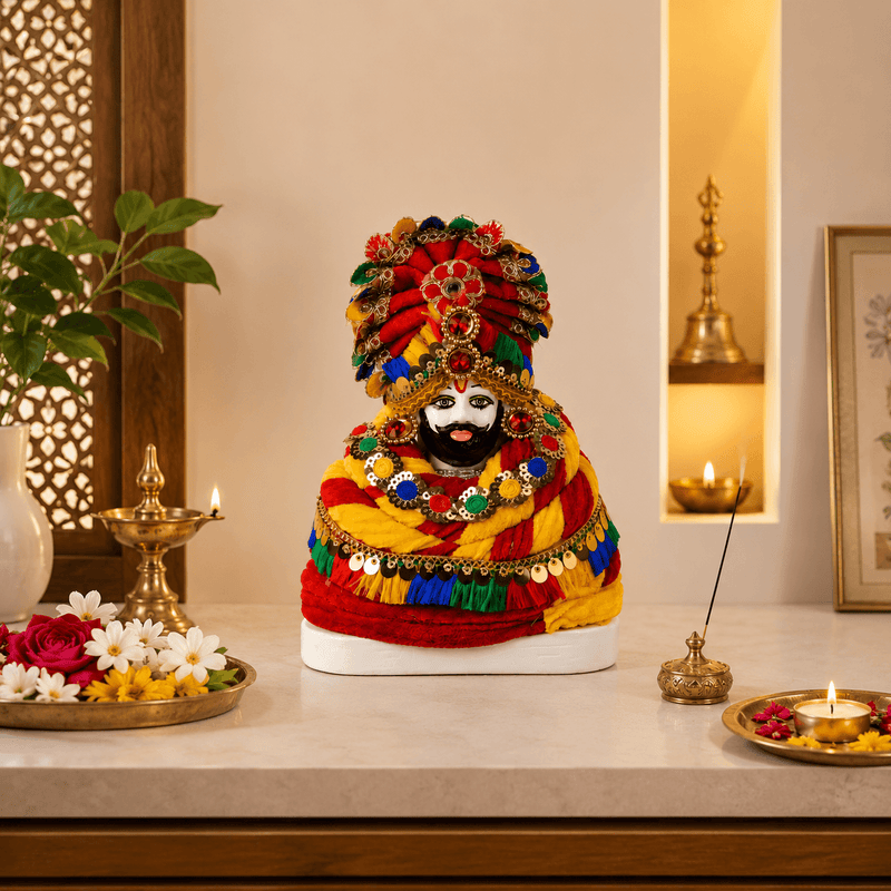 Khatu Shyam Baba Polyresin Idol for Home Temple Decor – 27 cm