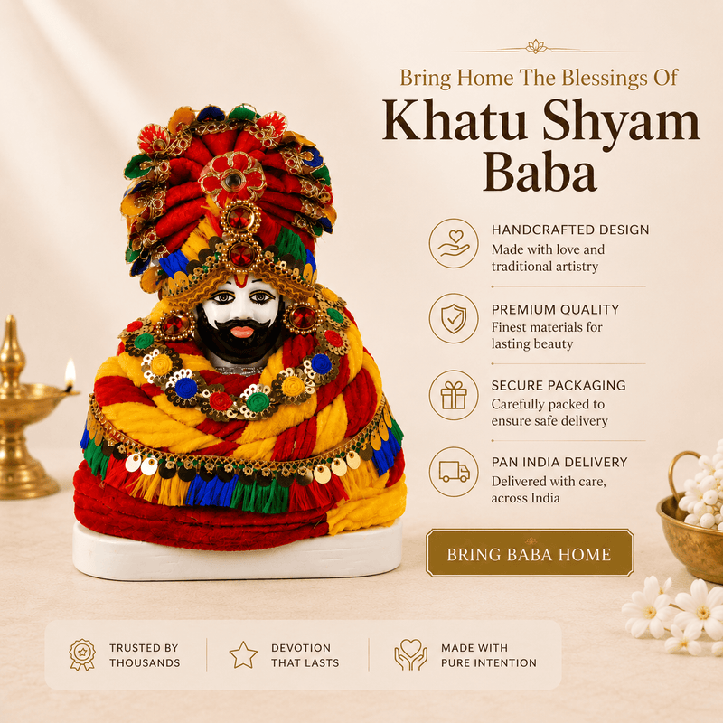 Khatu Shyam Baba Polyresin Idol for Home Temple Decor – 27 cm