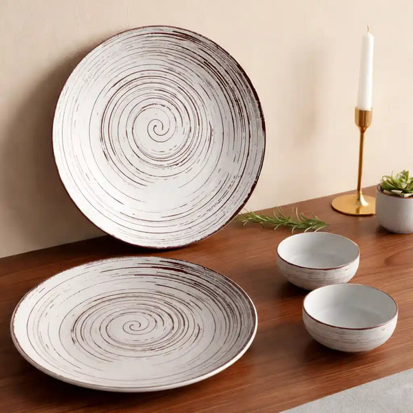Brown Spiral Dinner Set of 2