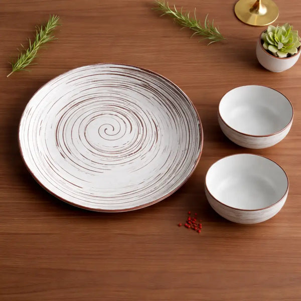 Brown Spiral Dinner Set of 2